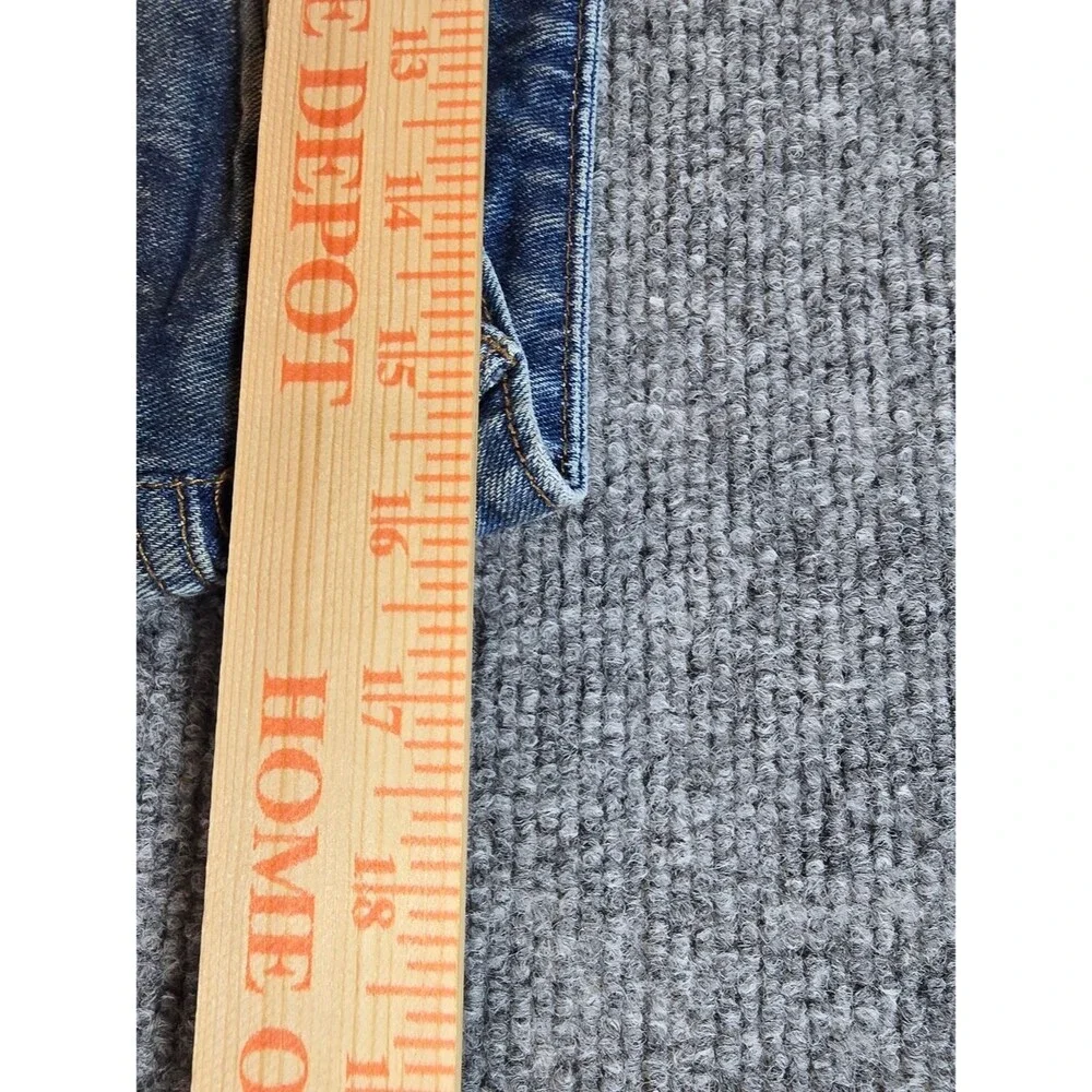 Free People Denim Mini Skirt Womens 6 Blue Lace Inset Boho Festival